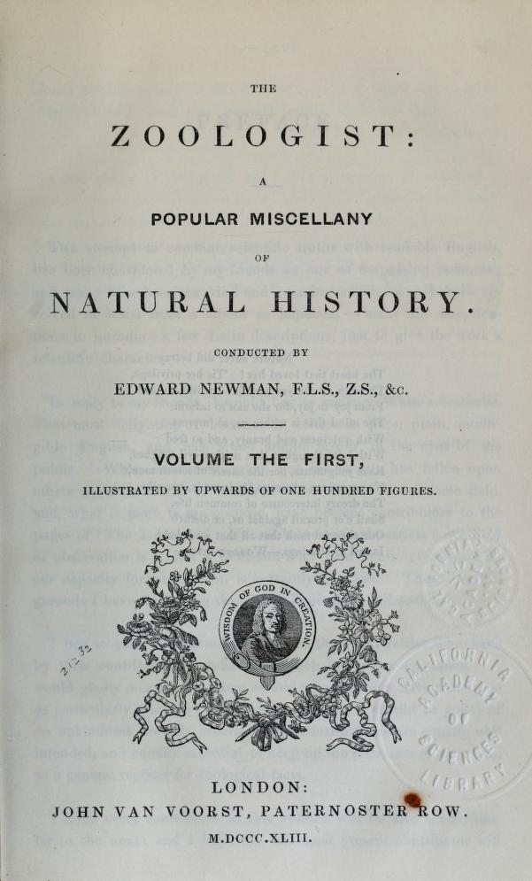 The Zoologist (18431916) Constructing Scientific Communities